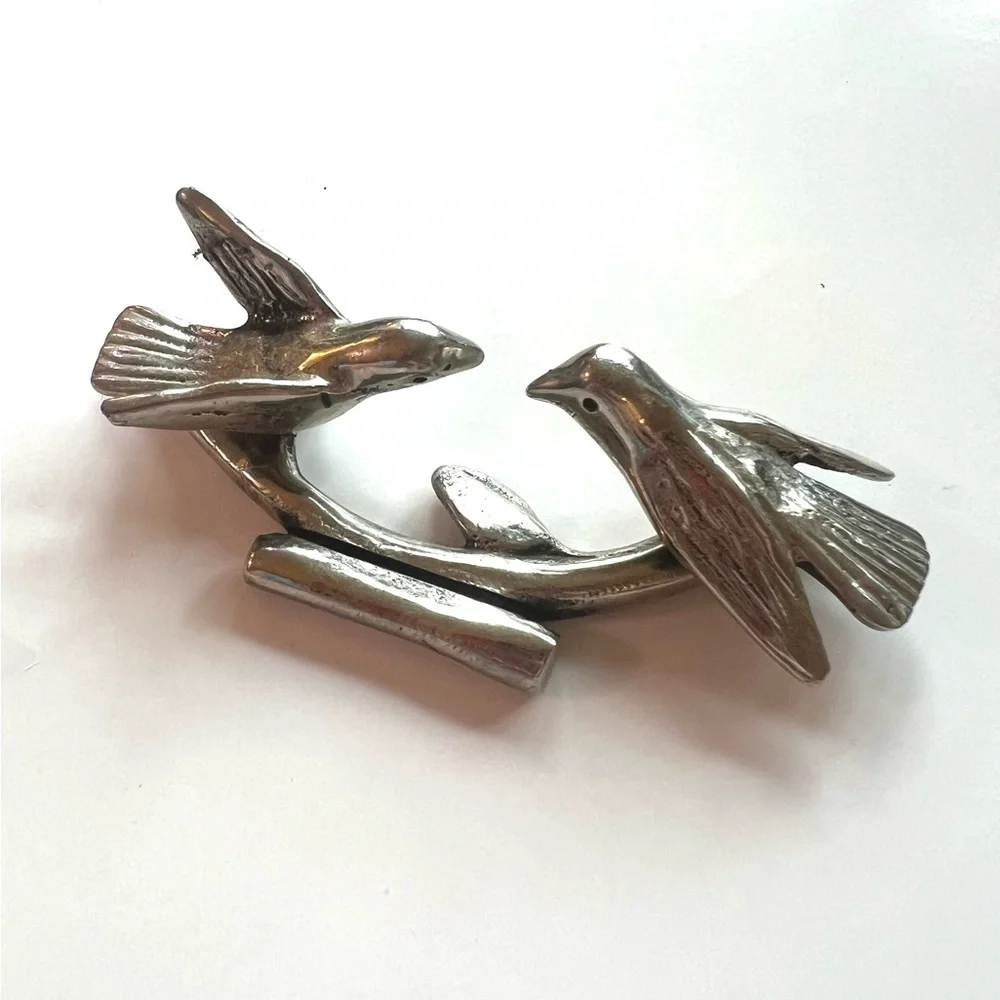 Anthropologie Silver Bird Perch card place card holder decor